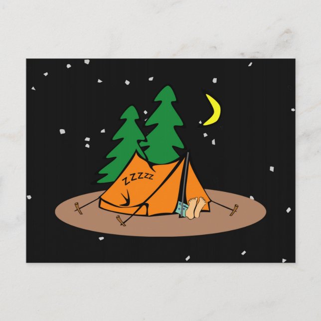 Camp Snore ~ Black & Starlike Background Postkarte (Vorderseite)