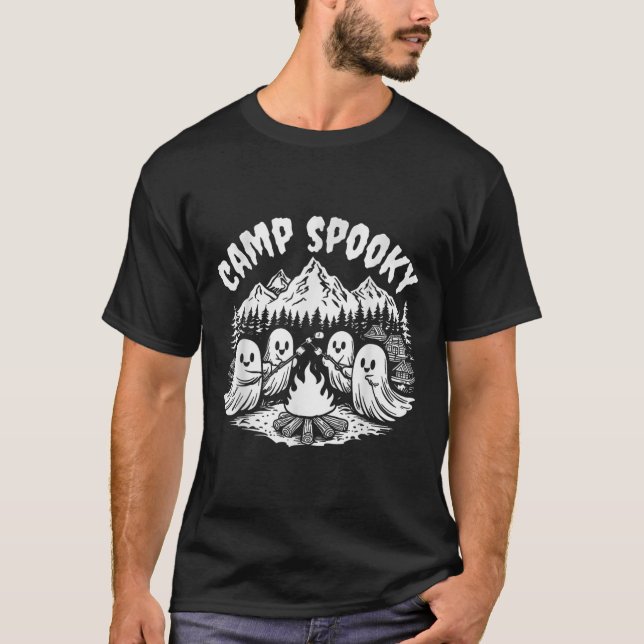Camp Spooky SommerHalloween Niedlich Ghost T-Shirt (Vorderseite)