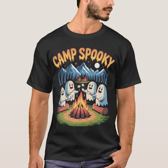 Camp Spooky Summerween Sommer Halloween Ghost T-Shirt (Vorderseite)