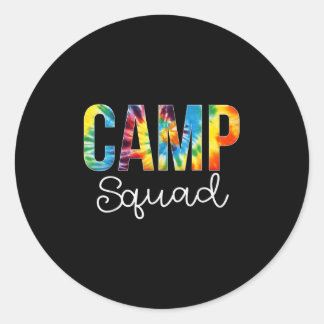 Camp Squad Gefärbte Krawatte Aufwertung Tag Hallo  Runder Aufkleber