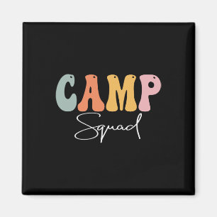 Camp Squad Retro Groovy Vintag glücklicher erster Magnet