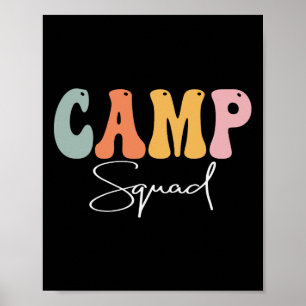 Camp Squad Retro Groovy Vintag glücklicher erster Poster