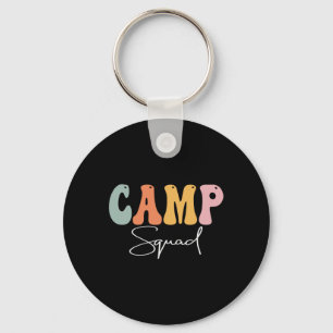 Camp Squad Retro Groovy Vintage Glücklicher erster Schlüsselanhänger