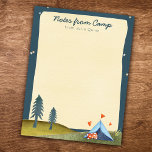 Camp Stationery Watercolor Zent für benutzerdefini Notizblock<br><div class="desc">Ideal,  um Ihre Kinder ins Camp zu schicken: Diese niedliche Aquarellmäler-Illustration aus dem Camping liest "Noten aus dem Camp" über Ihrem individuelle Name neben Sternen,  Herzen und Bäumen,  die um den Campingplatz herum schwirren.</div>