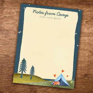 Camp Stationery Watercolor Zent für benutzerdefini Notizblock