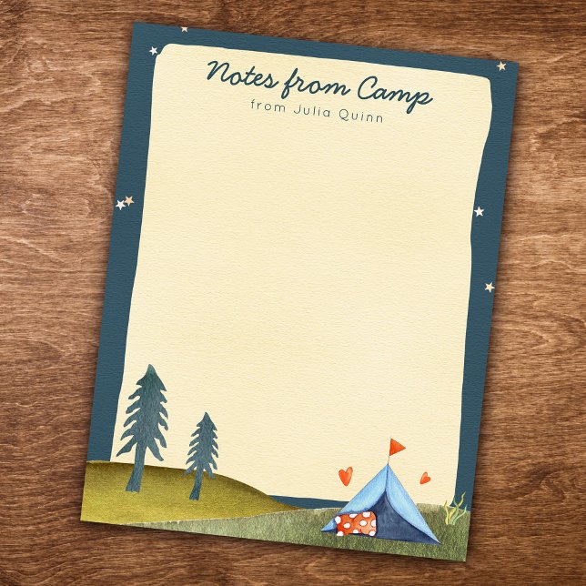 Camp Stationery Watercolor Zent für benutzerdefini Notizblock (Von Creator hochgeladen)