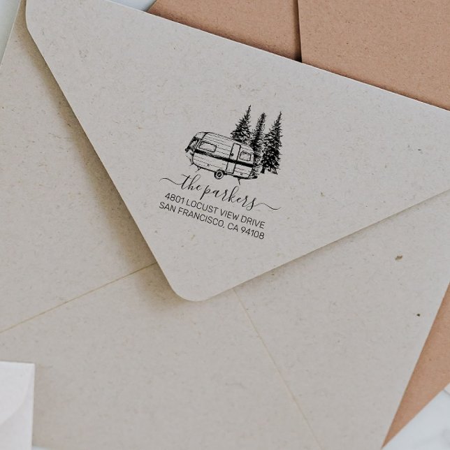 Camp-Thema | Rücksendeadresse für Familienname Gummistempel (Von Creator hochgeladen)