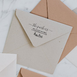 Camp-Thema | Rücksendeadresse für Familienname Gummistempel