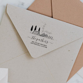 Camp-Thema | Rücksendeadresse für Familienname Gummistempel