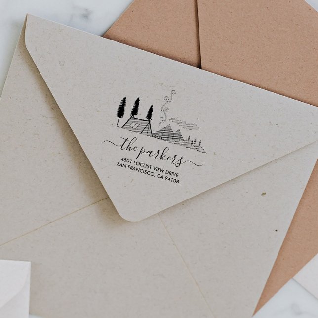 Camp-Thema | Rücksendeadresse für Familienname Gummistempel (Von Creator hochgeladen)