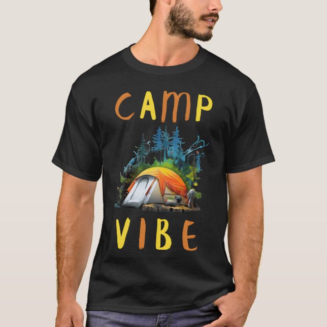 Camp Vibe Camping Lovers retro T-Shirt (Vorderseite)