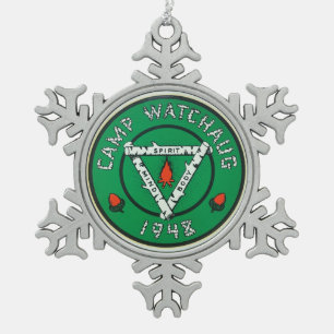 Camp Watchaug-Schmuck Schneeflocken Zinn-Ornament