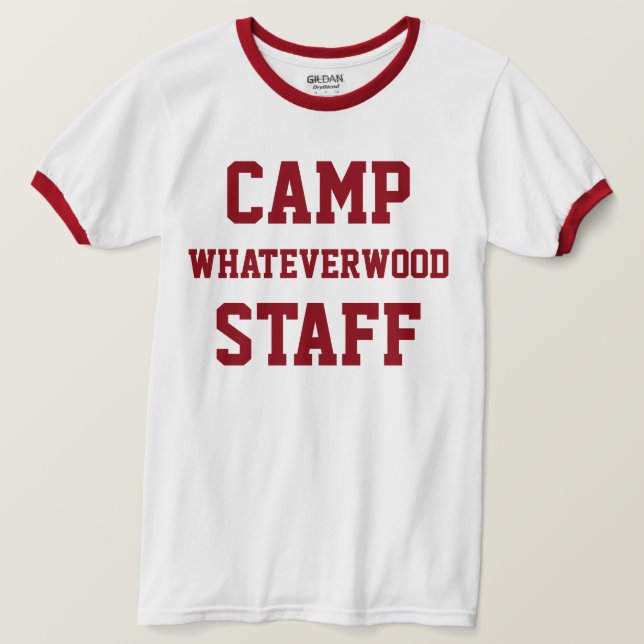 Camp Whateverwood Staff Dunkelrot T-Shirt (Design vorne)
