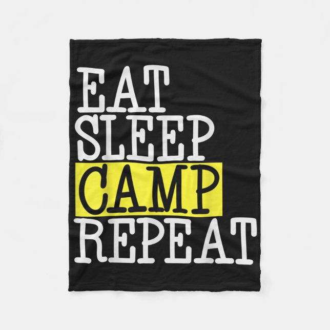 Camp-Wiederholung essen - Camping Camper Funny Zit Fleecedecke (Vorderseite)