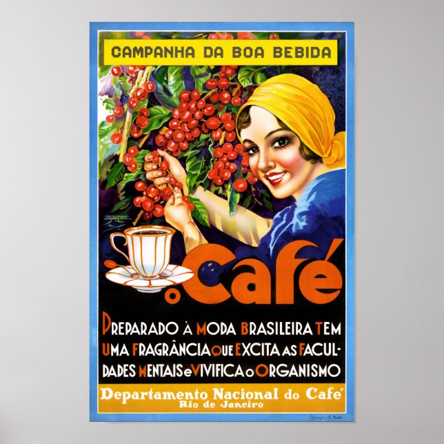 Campanha Da Boa Bebida Coffee Vintage Ad Poster (Vorne)