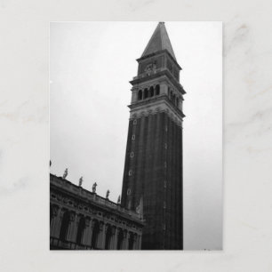Campanile Piazza San Marco Schwarz Weiß Italien To Einladungspostkarte