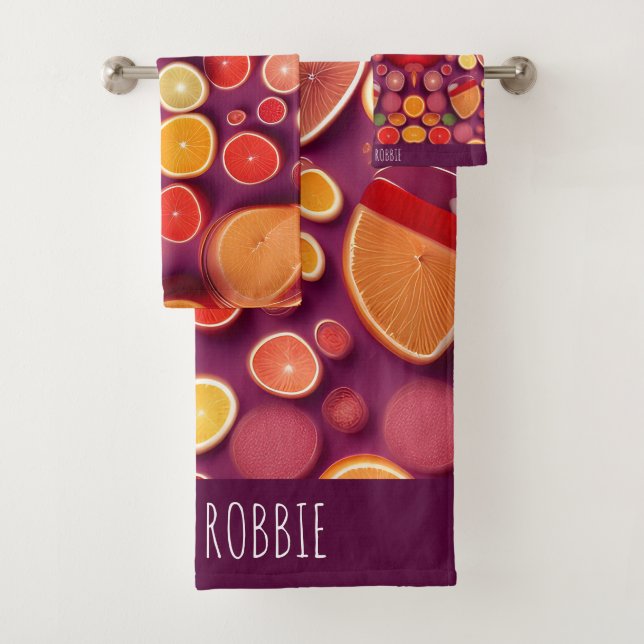 Campari Soda Grapefruit Farbiges Muster Badhandtuch Set (Insitu)