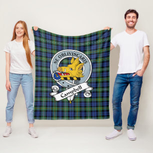 Campbell Argyll Altes Clan Abzeichen Tartan Karier Fleecedecke