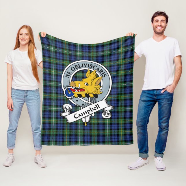 Campbell Argyll Ancient Clan Abzeichen Tartan Kari Fleecedecke (Beispiel)