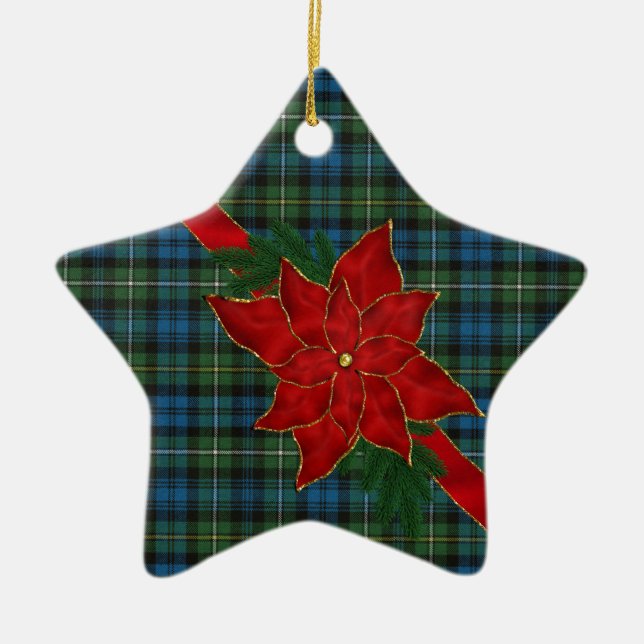 Campbell Argyll Ancient Scottish Tartan Pattern Keramik Ornament (Vorne)