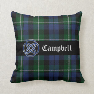 Campbell blauer und grüner Tartan-kariertes Kisse Kissen