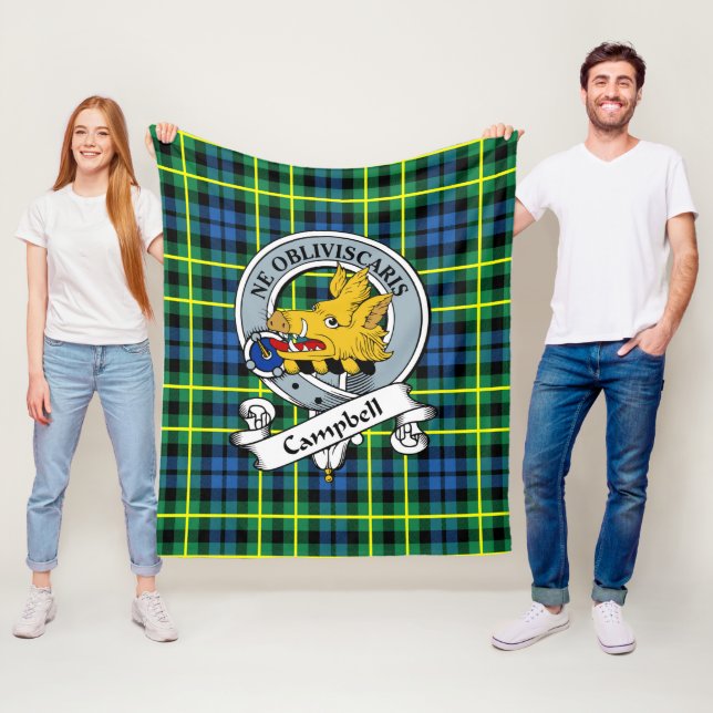 Campbell Breadalbane Altes Clan Abzeichen Tartan Fleecedecke (Beispiel)