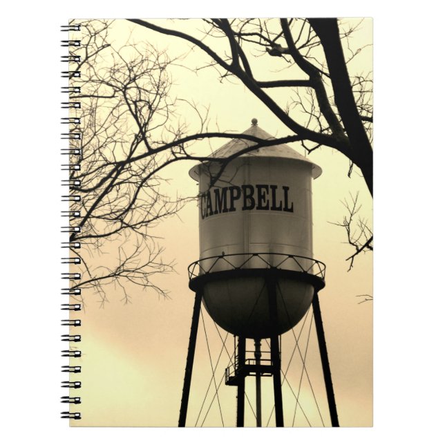Campbell CA Water Tower Spiral Notebook Notizblock (Vorderseite)