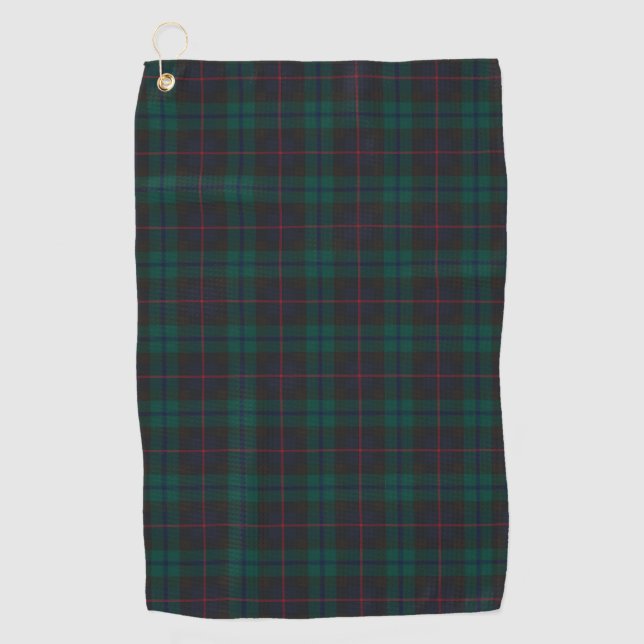 Campbell Cawdor Modernes Tartan Kariertes Muster Golfhandtuch (Vorderseite)