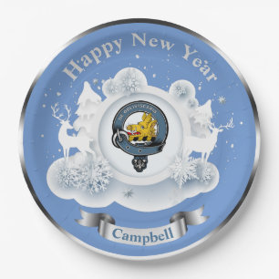 Campbell Clan Abzeichen Personalisiert Winter Pappteller