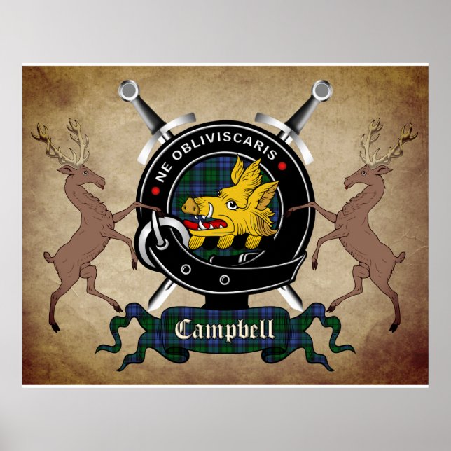 Campbell Clan Abzeichen Poster (Vorne)