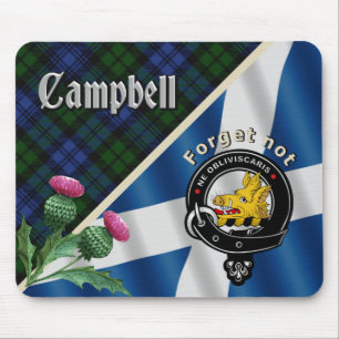 Campbell Clan Abzeichen & Tartan Mouse Pad Mousepad