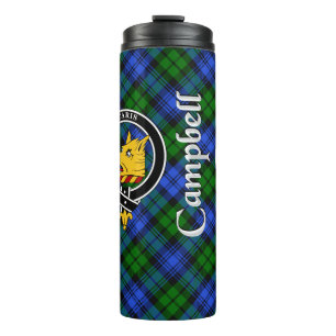 Campbell Clan Abzeichen & Tartan Thermosbecher