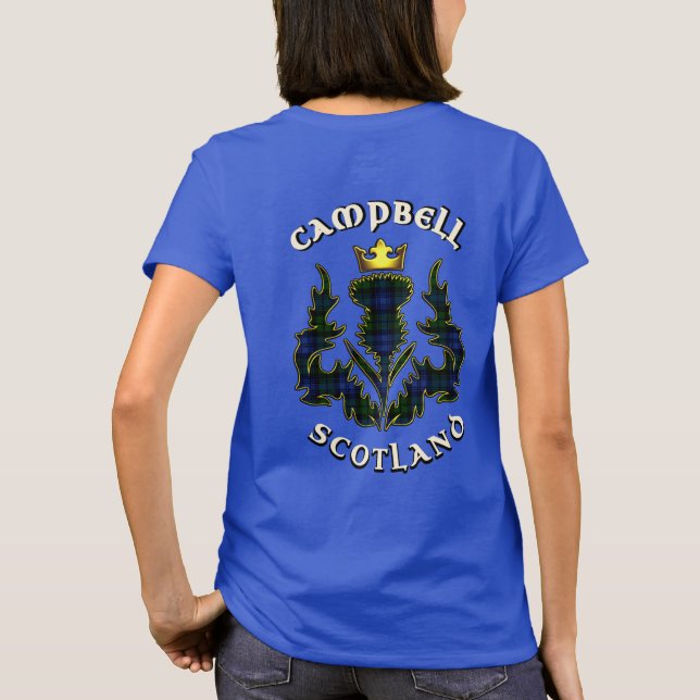 Campbell Clan Abzeichen & Tartan w/Motto T-Shirt (Rückseite)