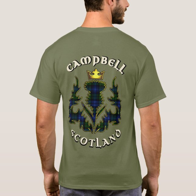 Campbell Clan Abzeichen & Tartan w/Motto T-Shirt (Rückseite)