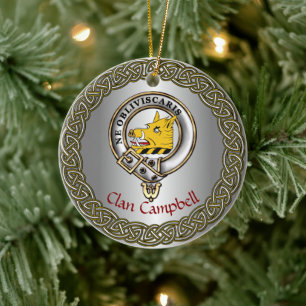 Campbell-Clan-Abzeichen und Tartan Distel personal Keramik Ornament