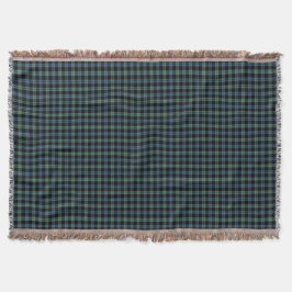 Campbell Clan Ancient Light Blue und Green Tartan Decke