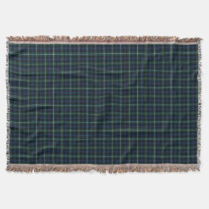 Campbell Clan Navy Blue und Green Tartan Decke