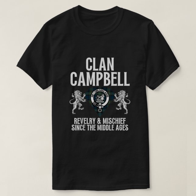 Campbell Clan Scottish Name Coat Arms Tartan Fa T-Shirt (Design vorne)