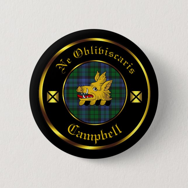 Campbell Clan & Tartan Button (Vorderseite)