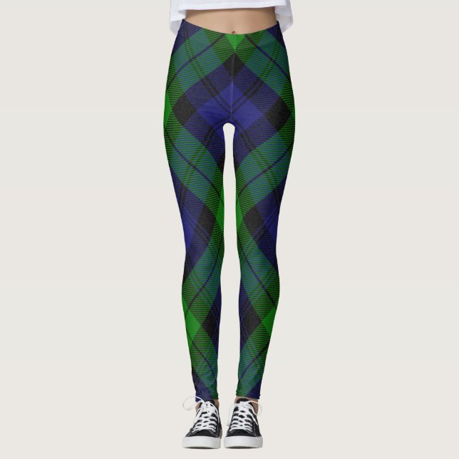 Campbell Clan Tartan Kariert Black Watch Leggings (Vorderseite)