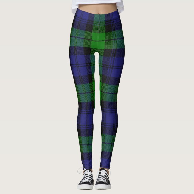 Campbell Clan Tartan Kariert Black Watch Leggings (Vorderseite)