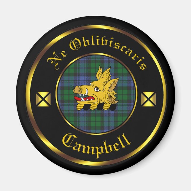 Campbell Clan & Tartan Magnet (Vorne)