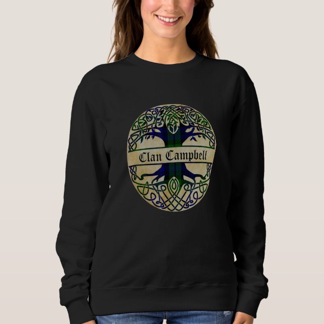 Campbell Clan Tartan Tree of Life Scottish Surname Sweatshirt (Vorderseite)
