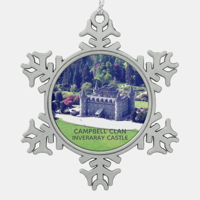 Campbell Clans Inveraray Castle Schottland Schneeflocken Zinn-Ornament (Vorderseite)