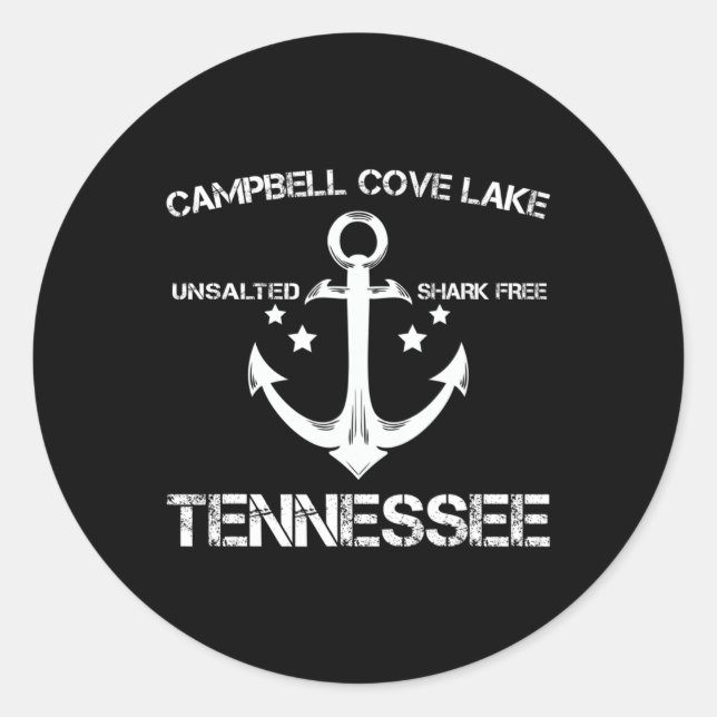 Campbell Cove Lake Tennessee Funny Frische Camping Runder Aufkleber (Vorderseite)