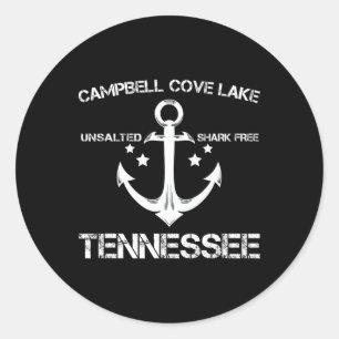 Campbell Cove Lake Tennessee Lustiges Angeln Campi Runder Aufkleber