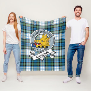 Campbell Dress Ancient Clan Abzeichen Tartan Karie Fleecedecke