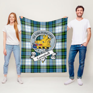 Campbell Dress Clan Abzeichen Tartan Kariert Fleecedecke