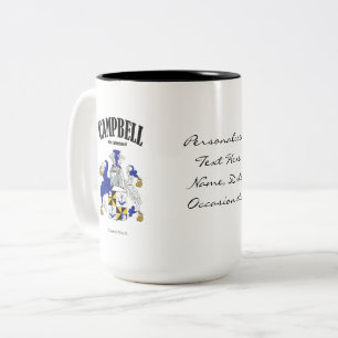 Campbell Familienwappen, Übersetzung und Bedeutung Zweifarbige Tasse