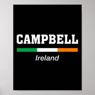 Campbell Irish Family Name St Patricks Day Irland Poster